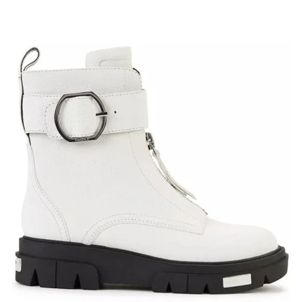 DKNY Laina Lug Sole Booties White Size 9.5